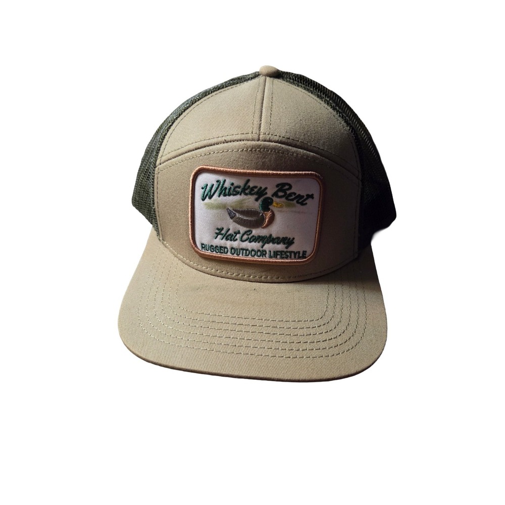 Whiskey Bent Hat Co Snapback Trucker Hat Tan Adjustable Mesh Back Duck Outdoor